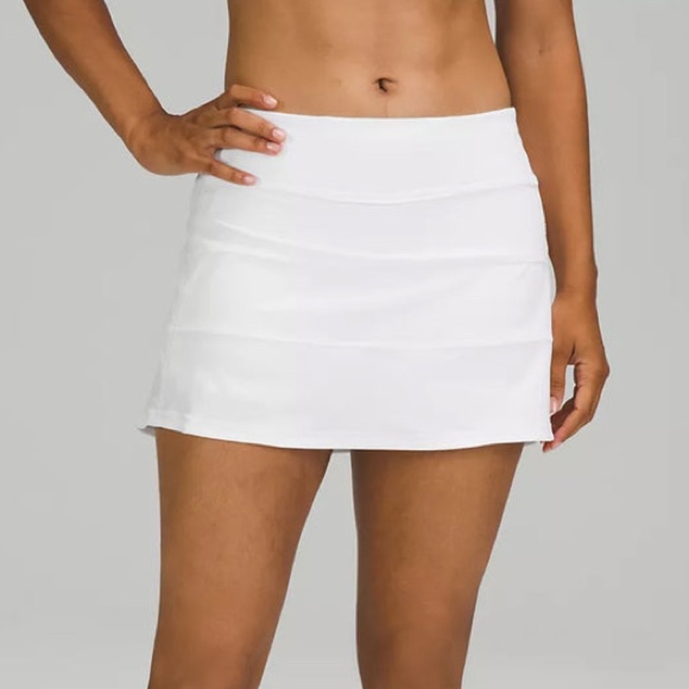 Lululemon White Pace Rival Mid-Rise Skirt